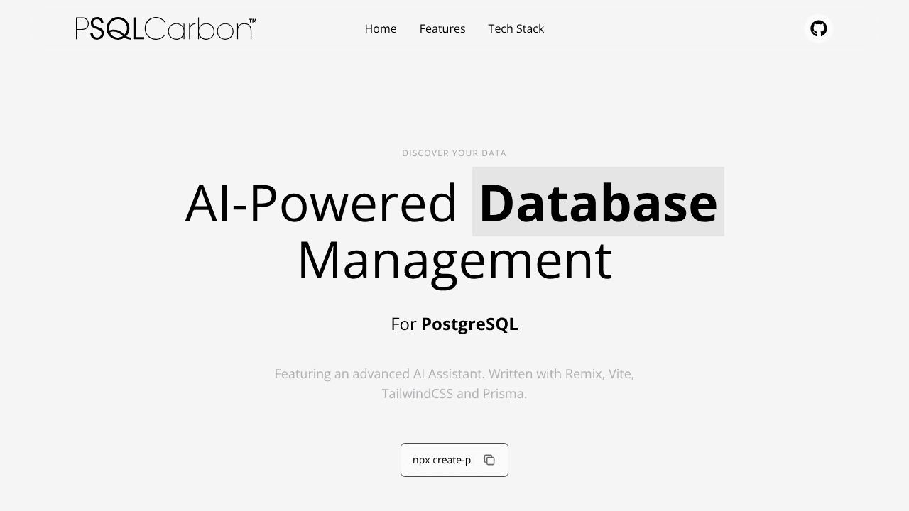 PSQLCarbon website screenshot