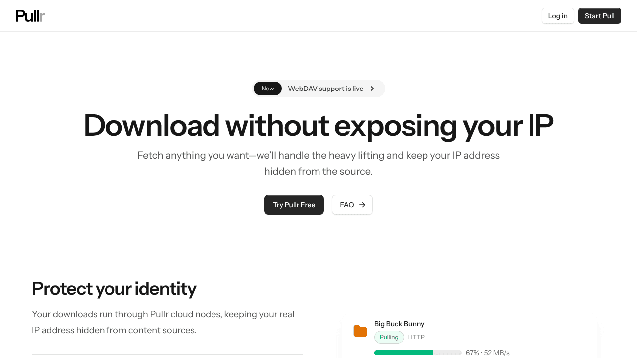 Pullr website screenshot
