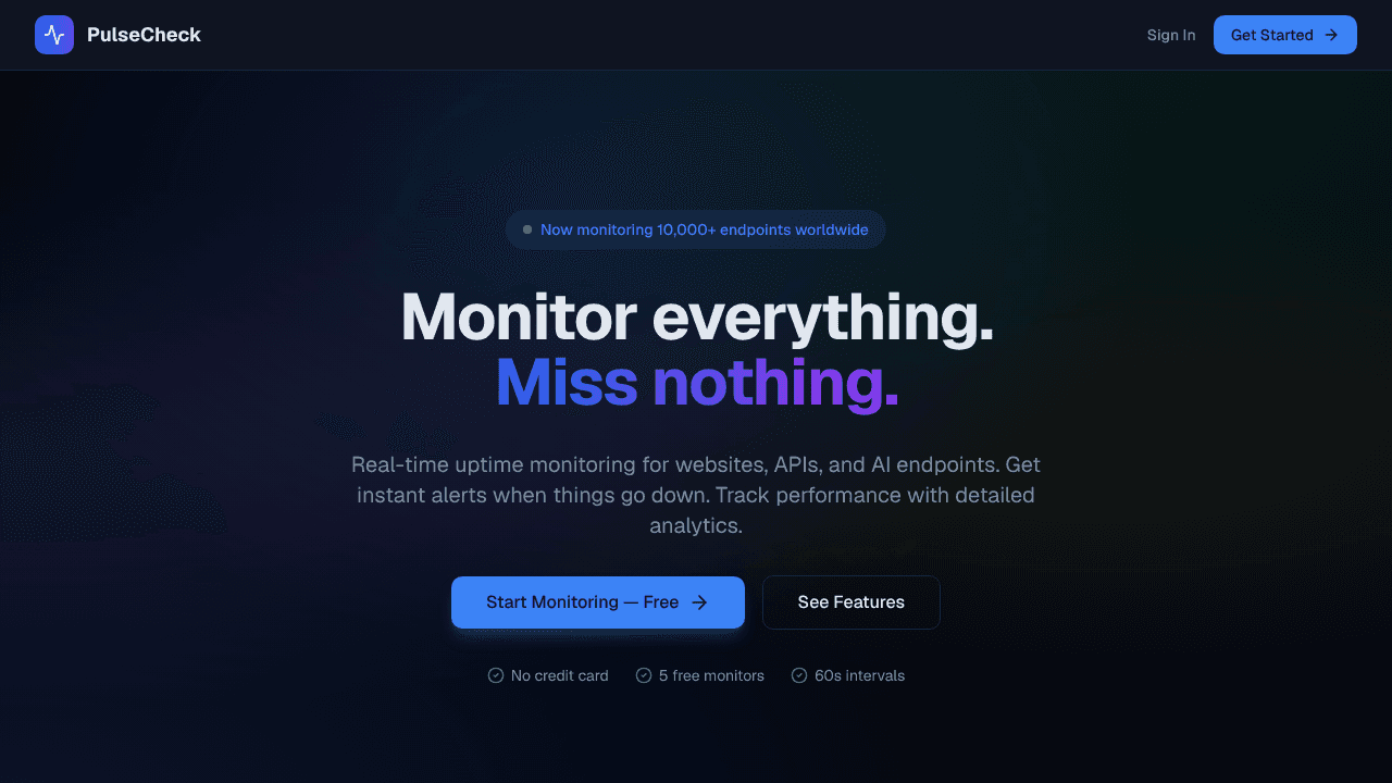 Pulse Check website screenshot