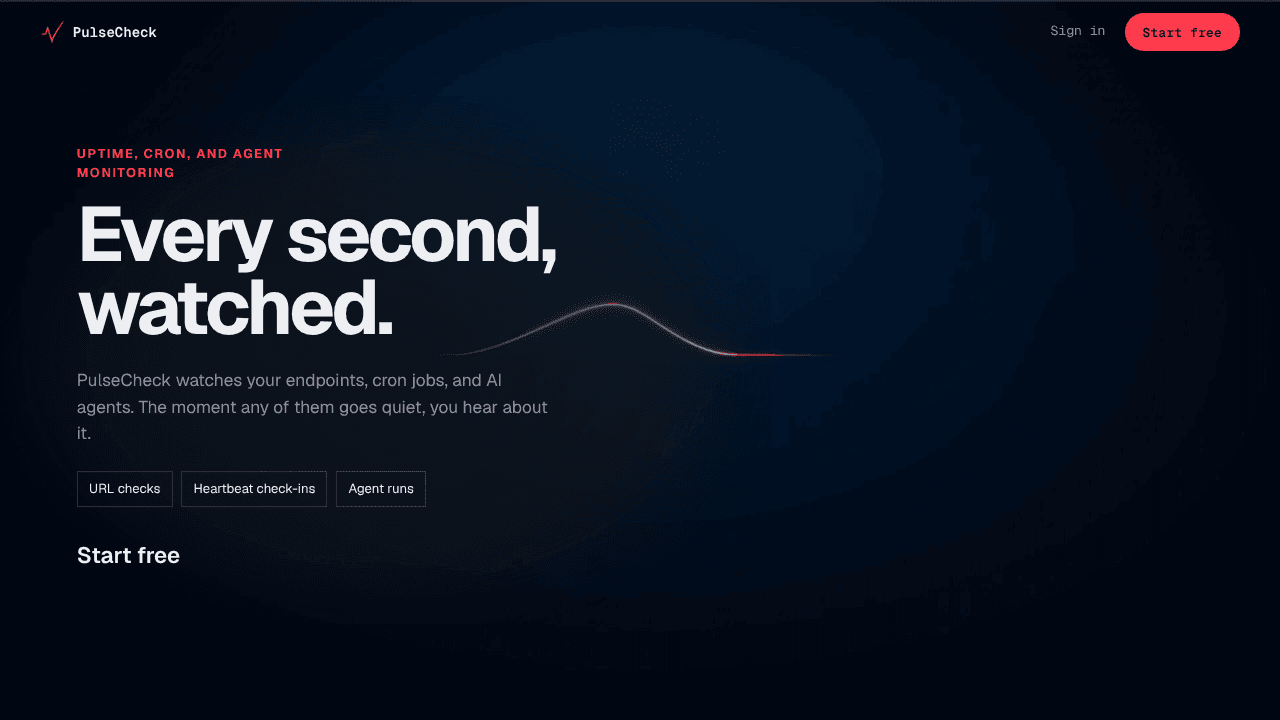 PulseCheck website screenshot