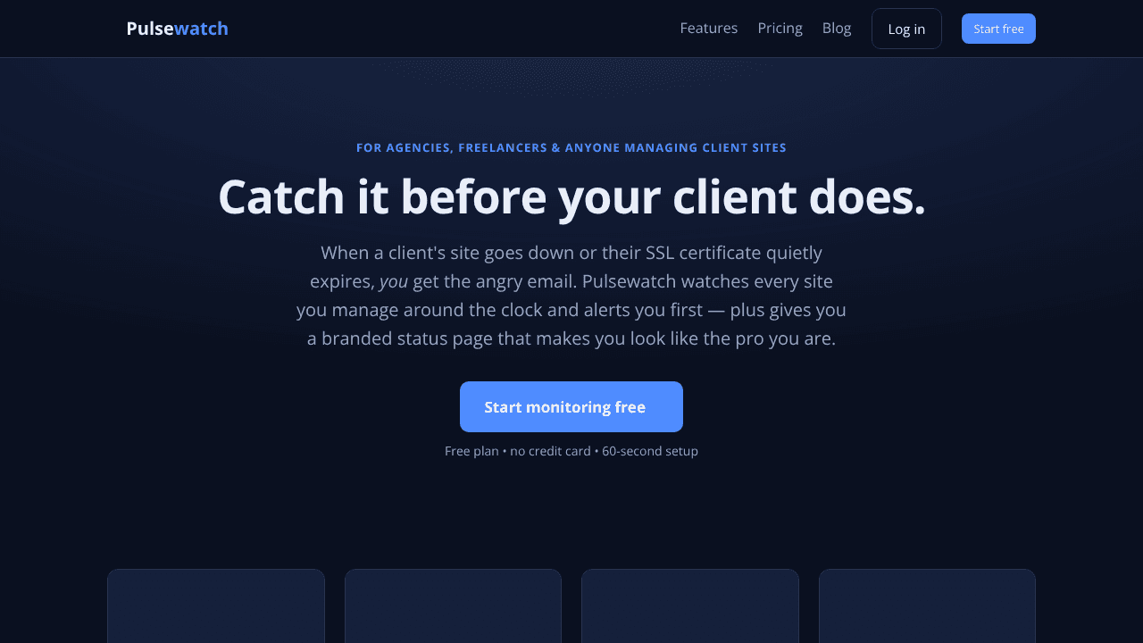 Pulsewatch website screenshot