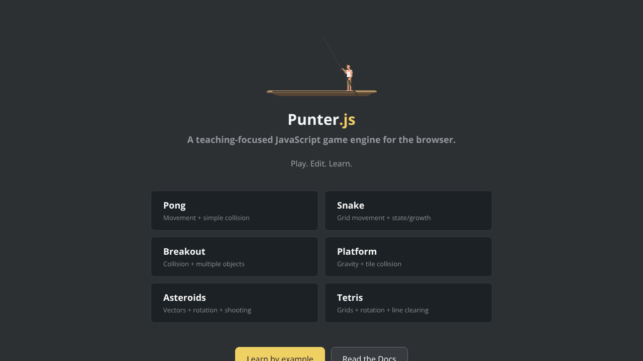 Punter.js website screenshot