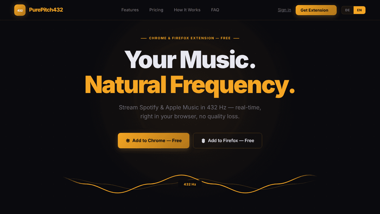 PurePitch432 website screenshot