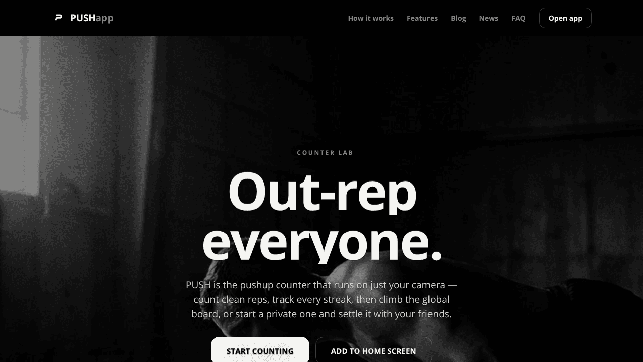 PUSHapp website screenshot