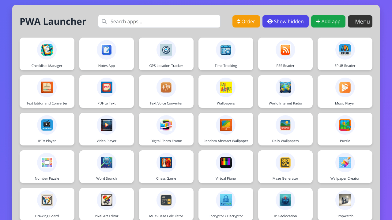 PWA Launcher Ufumbuzi website screenshot