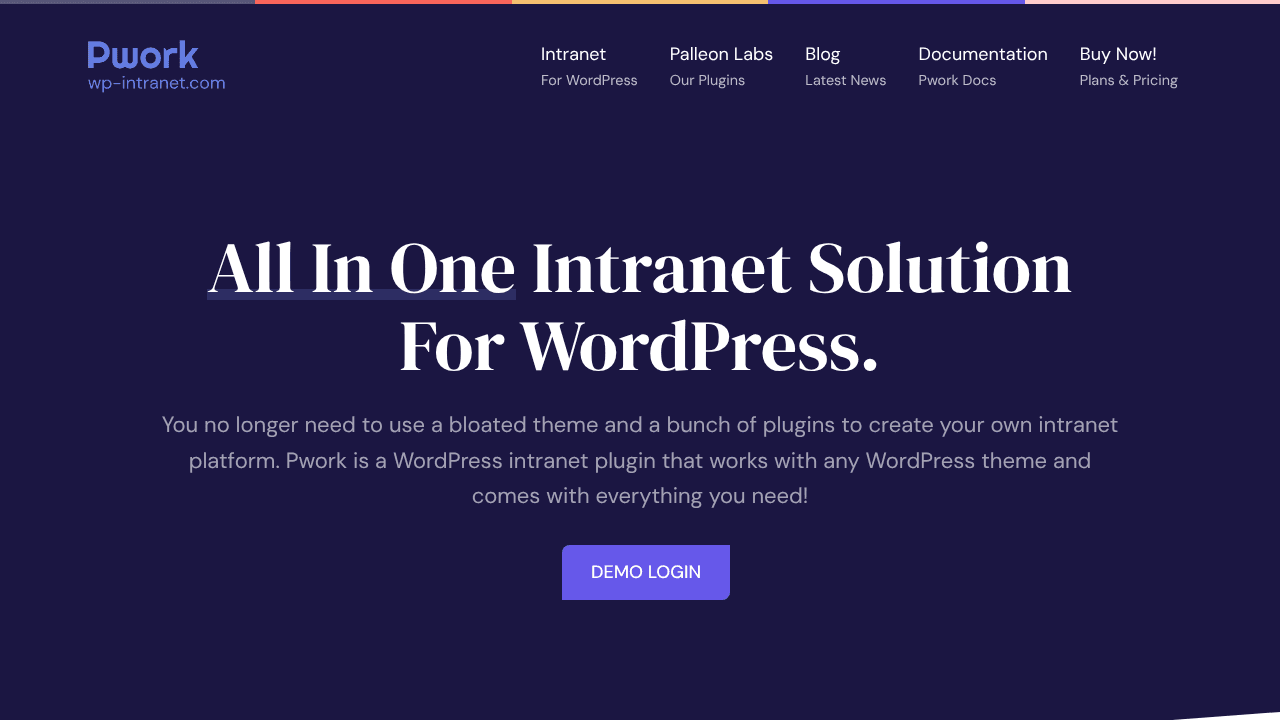 Pwork - Intranet for WordPress website screenshot