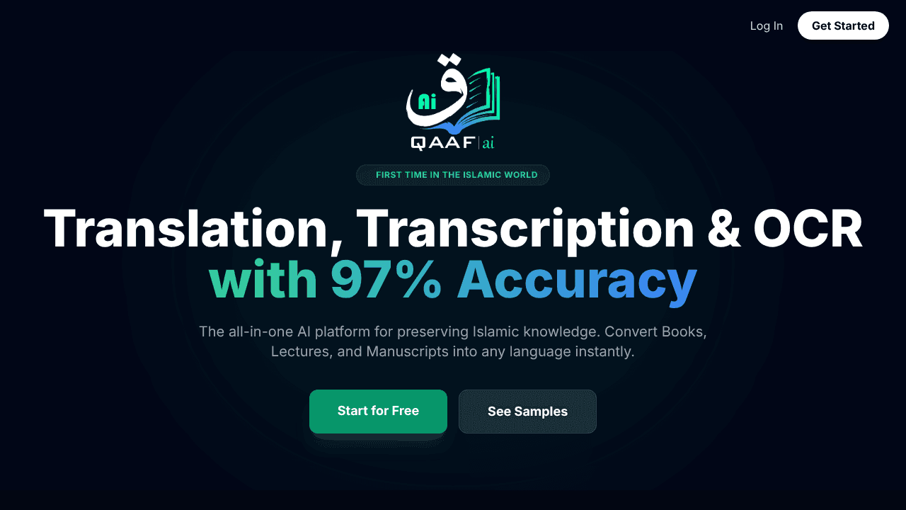 Qaafai website screenshot