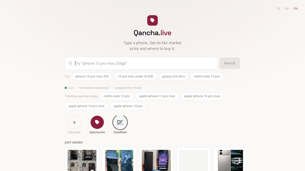 Qancha.live website screenshot