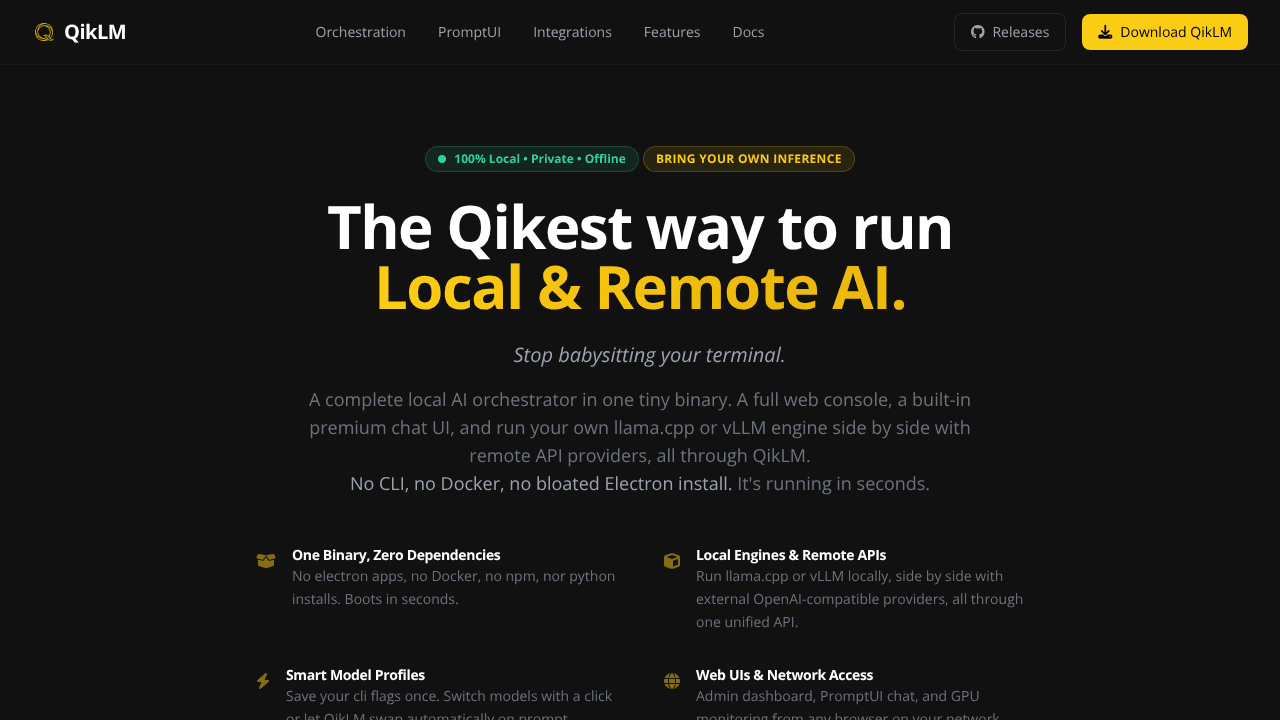 QikLM website screenshot