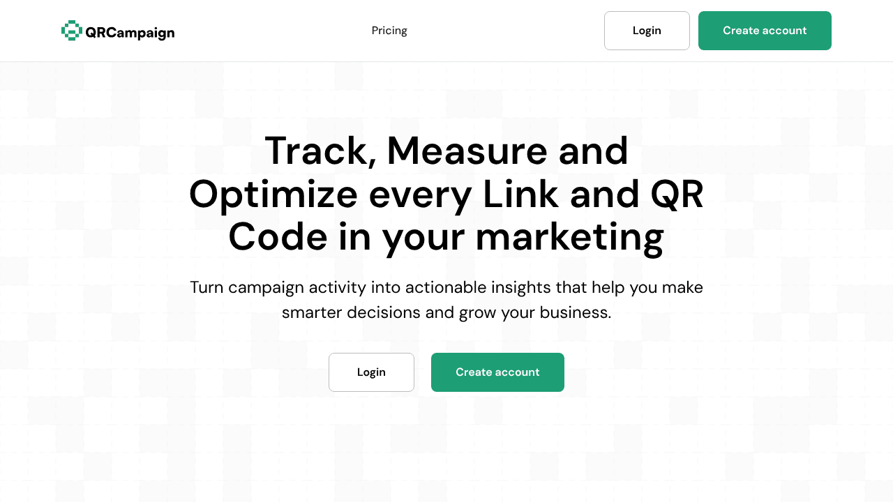 QR Campaign website screenshot