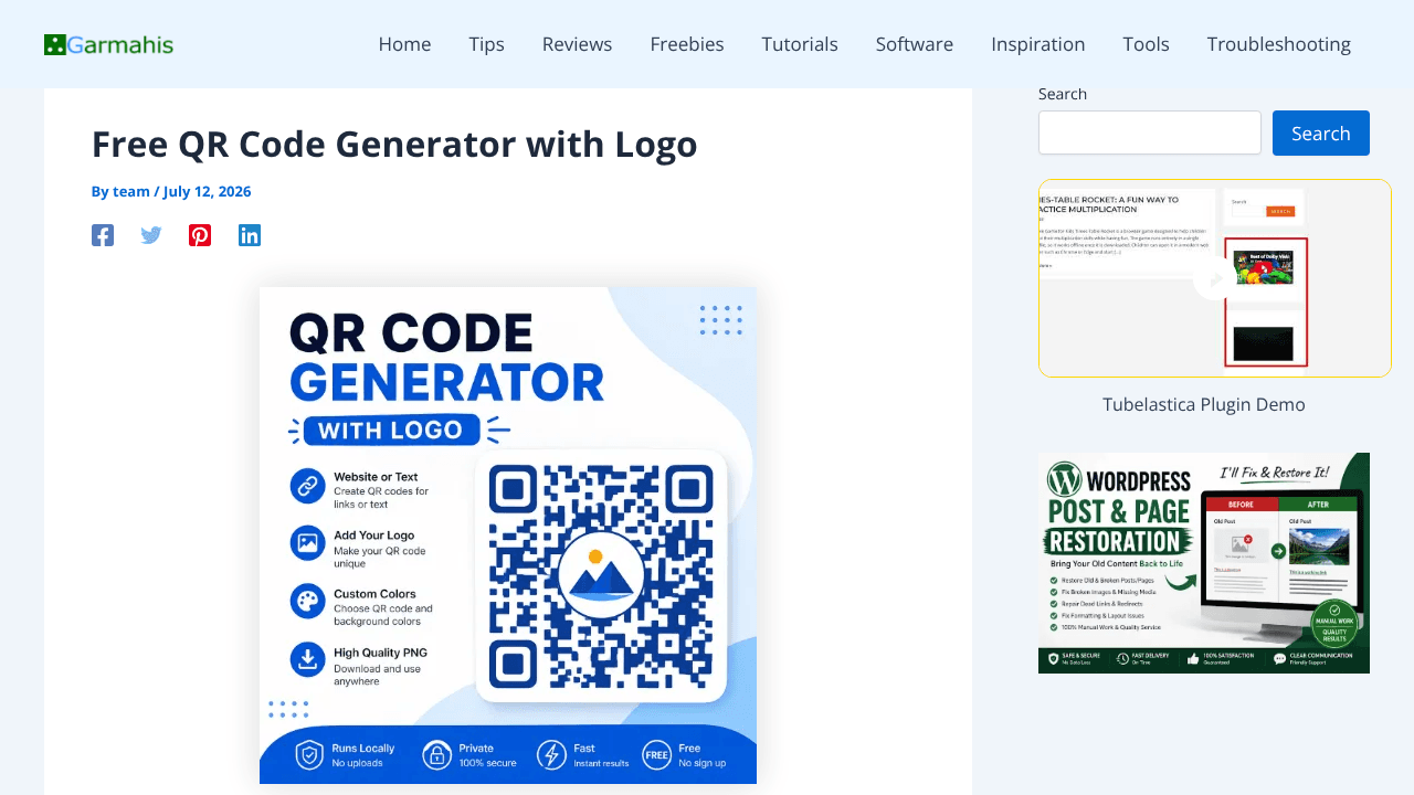 QR Code Generator with Logo website screenshot