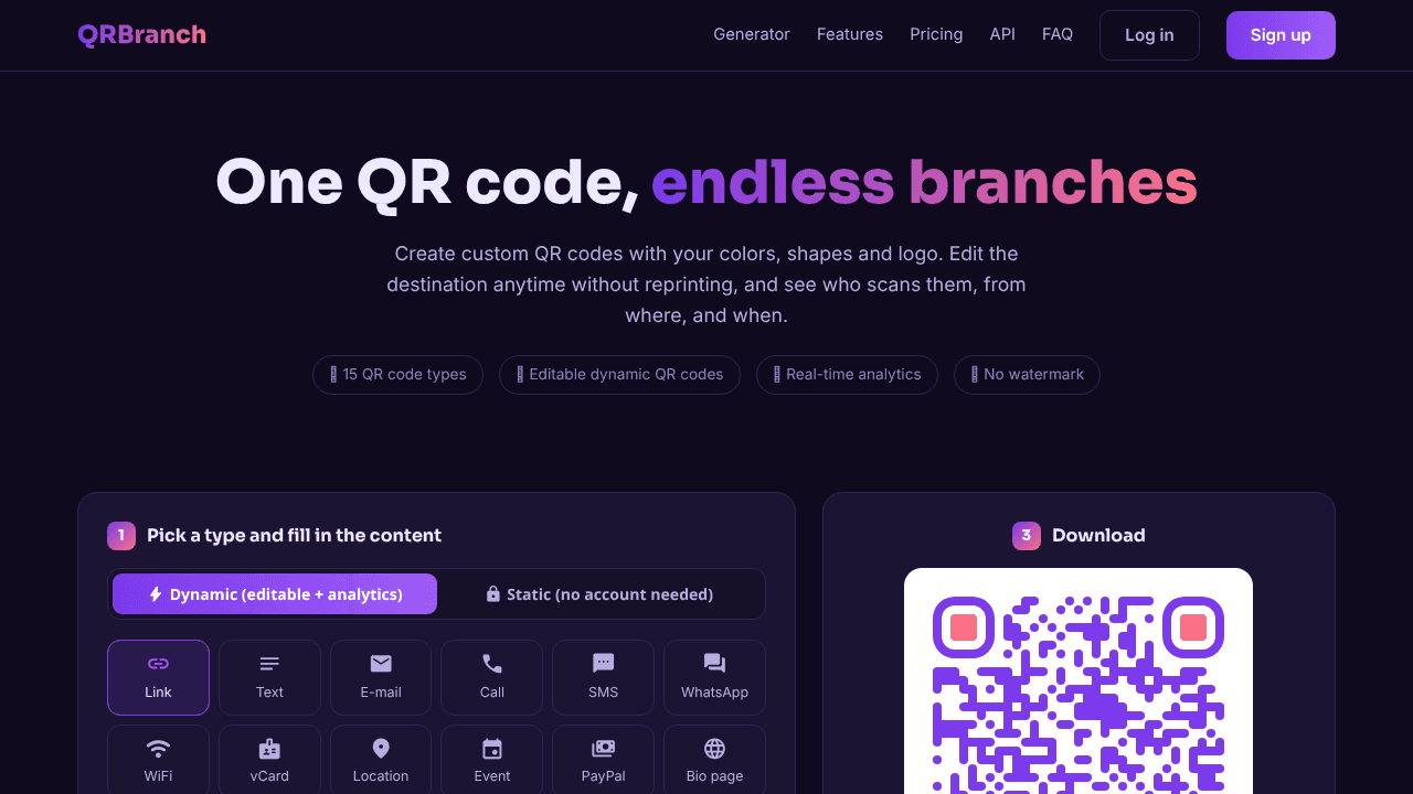 QRBranch website screenshot