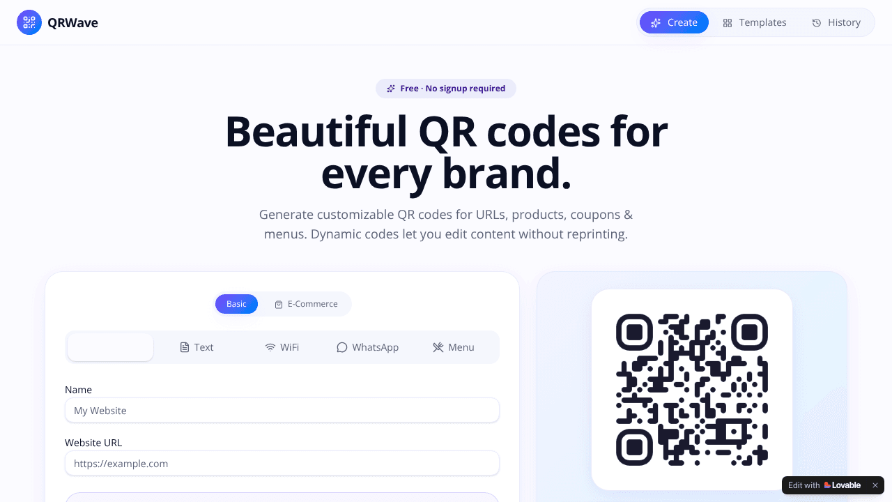 QRCharm — Beautiful QR Codes for All website screenshot