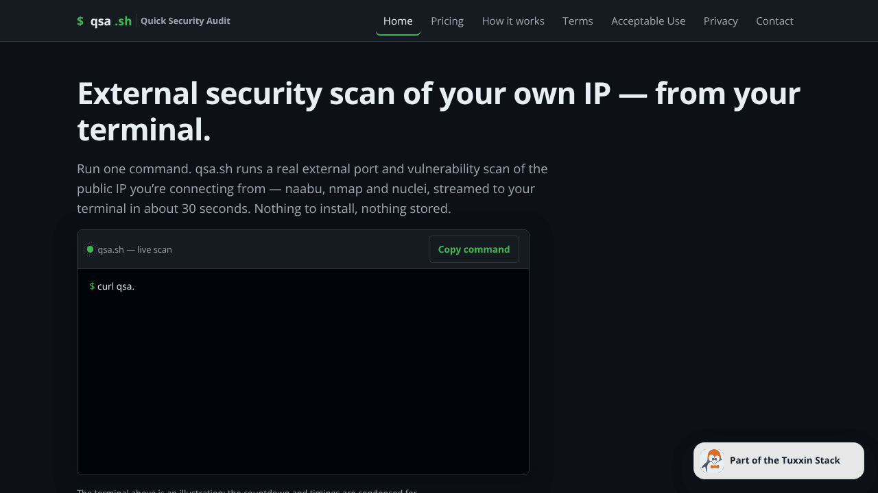 qsa.sh  website screenshot