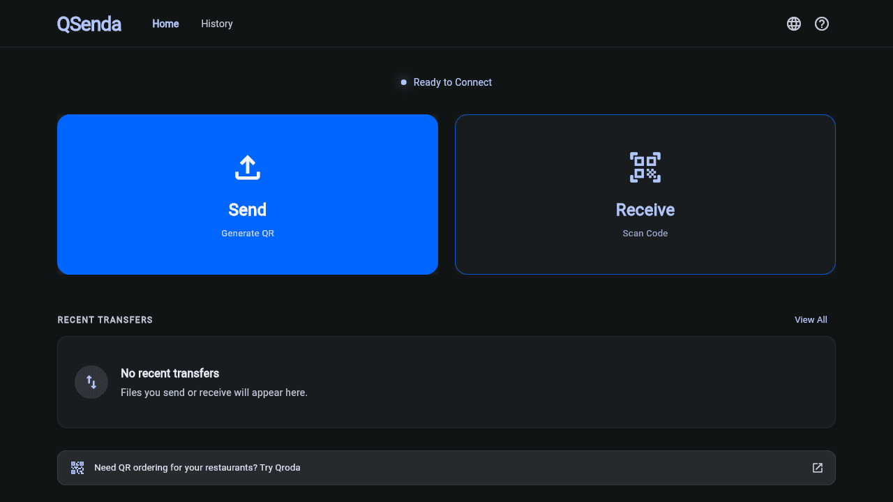 QSenda website screenshot