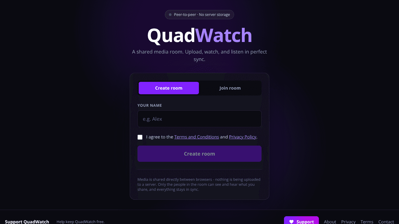 QuadWatch website screenshot