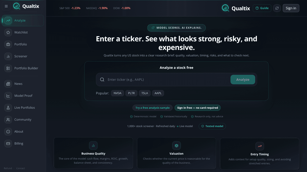 Qualtix website screenshot