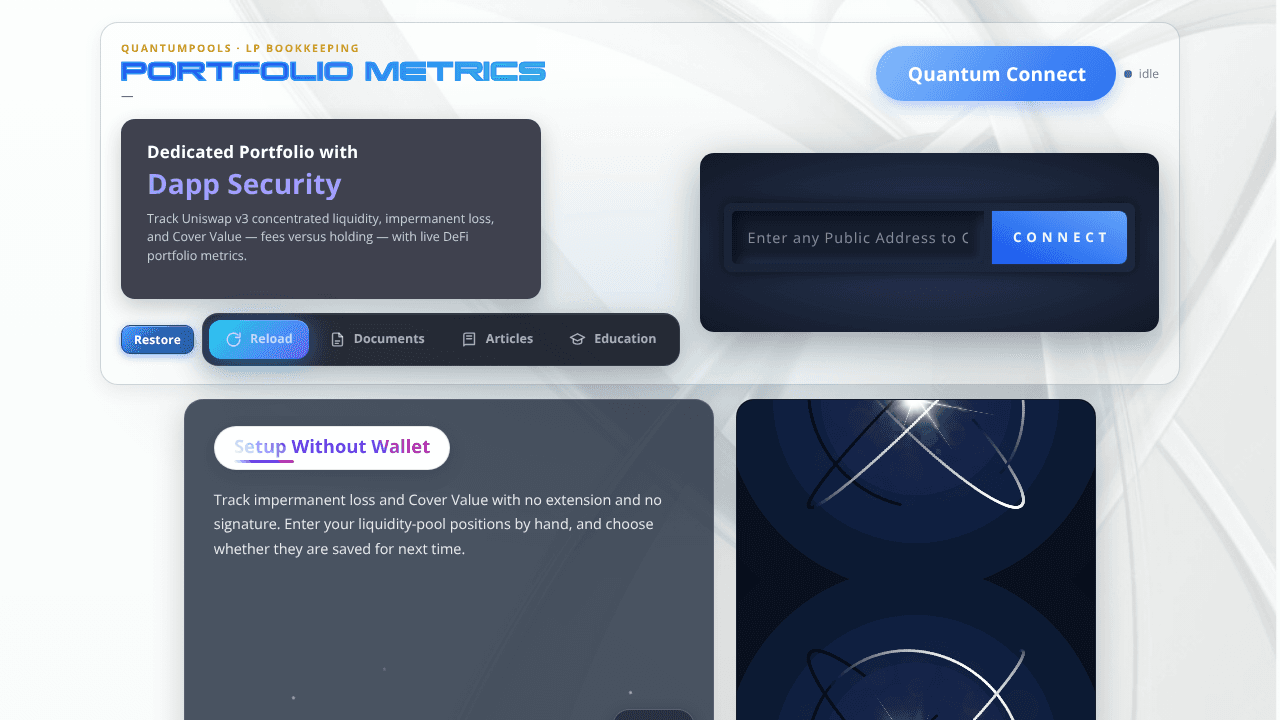 QuantumPools website screenshot