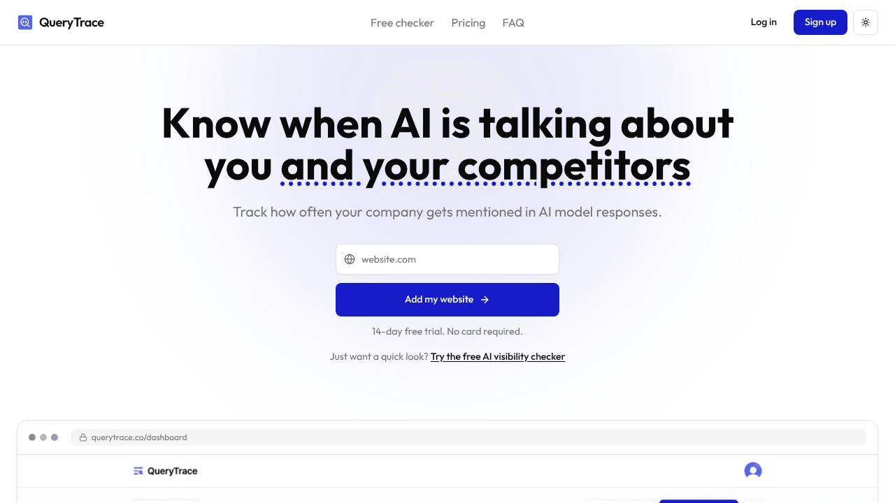 QueryTrace website screenshot