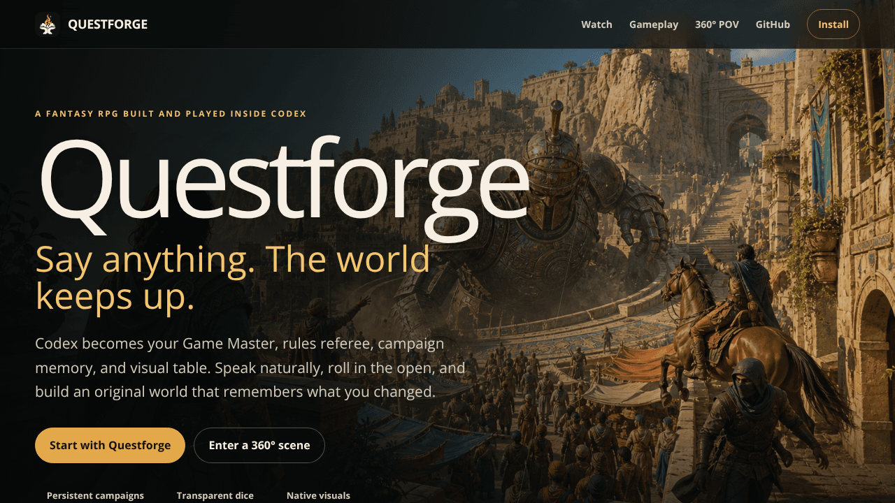 Questforge website screenshot