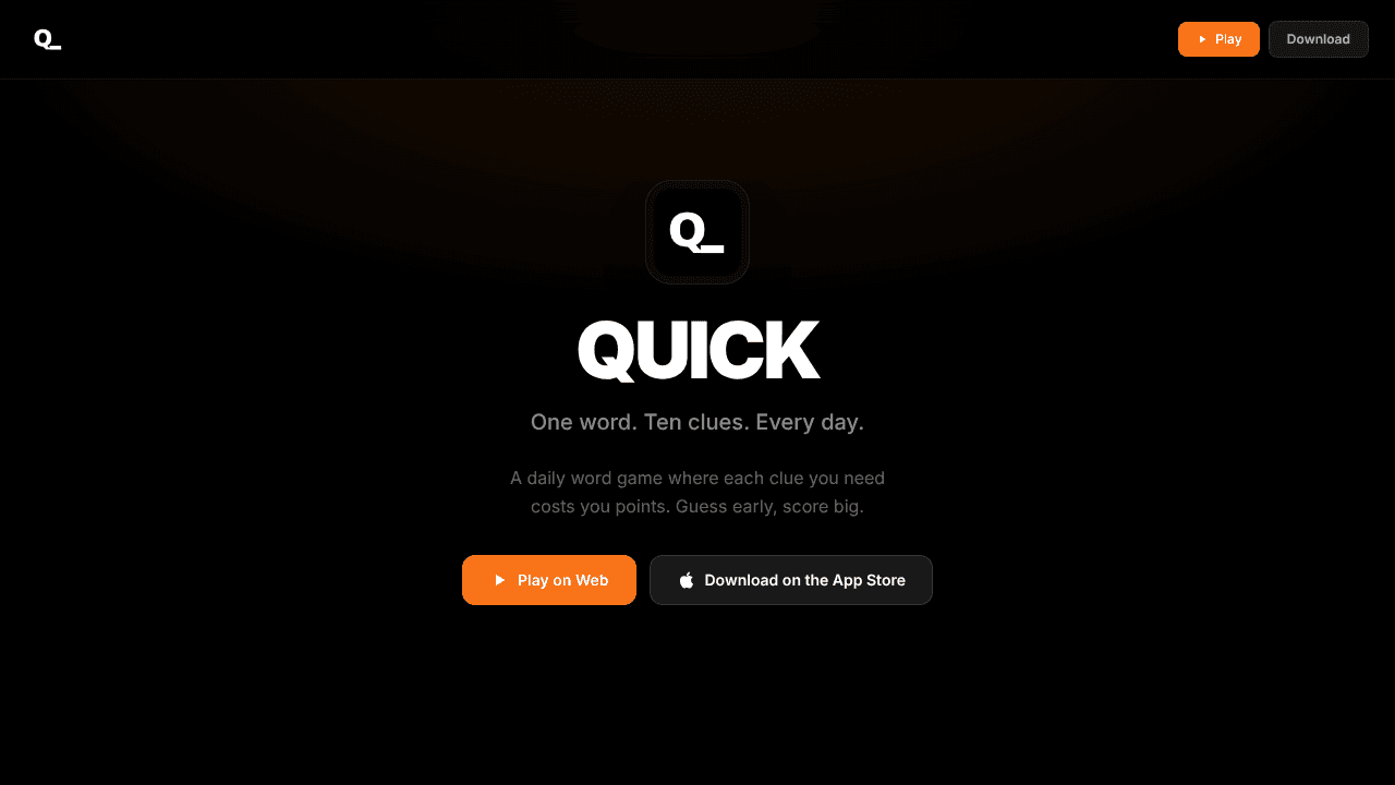 QUICK - Daily Word Game website screenshot