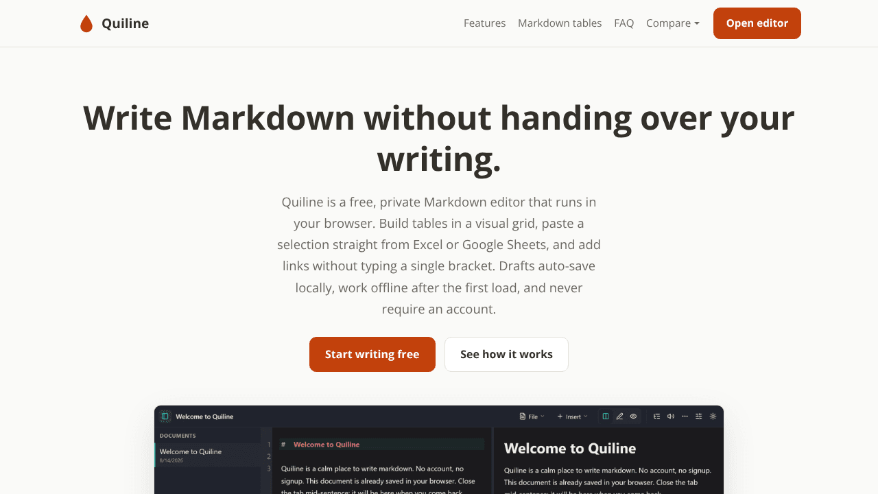 Quiline website screenshot