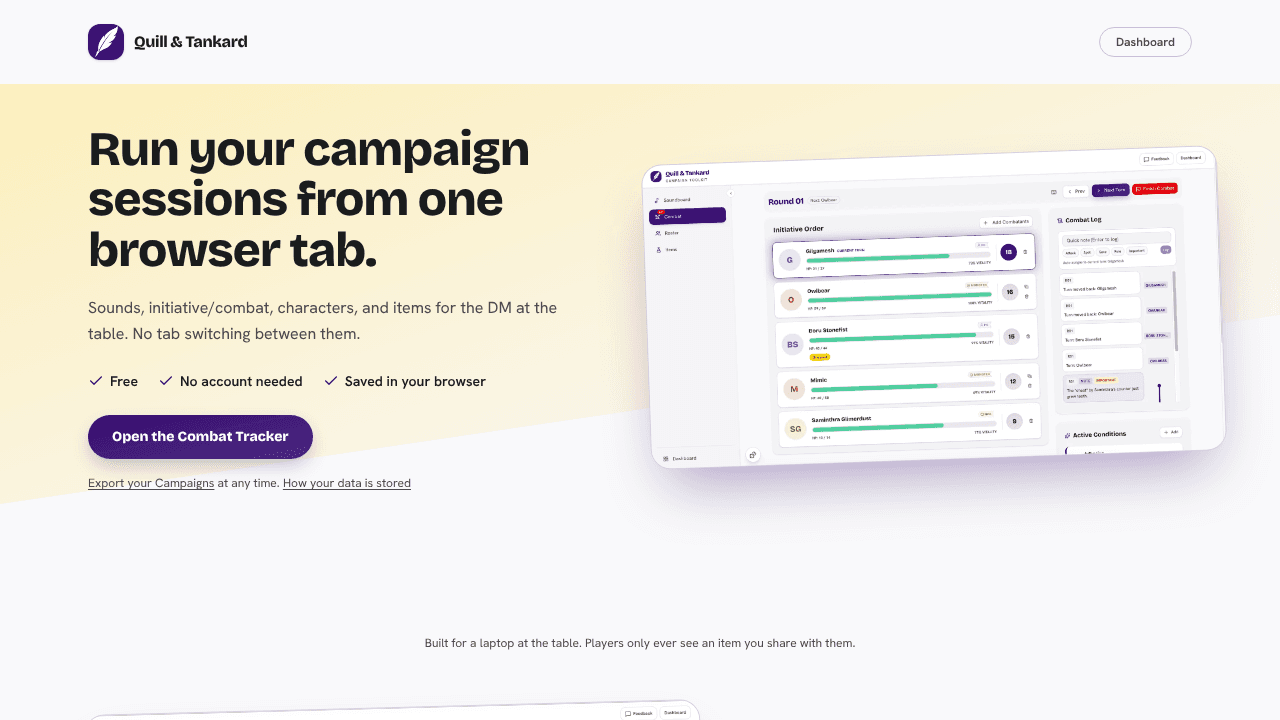 Quill & Tankard website screenshot