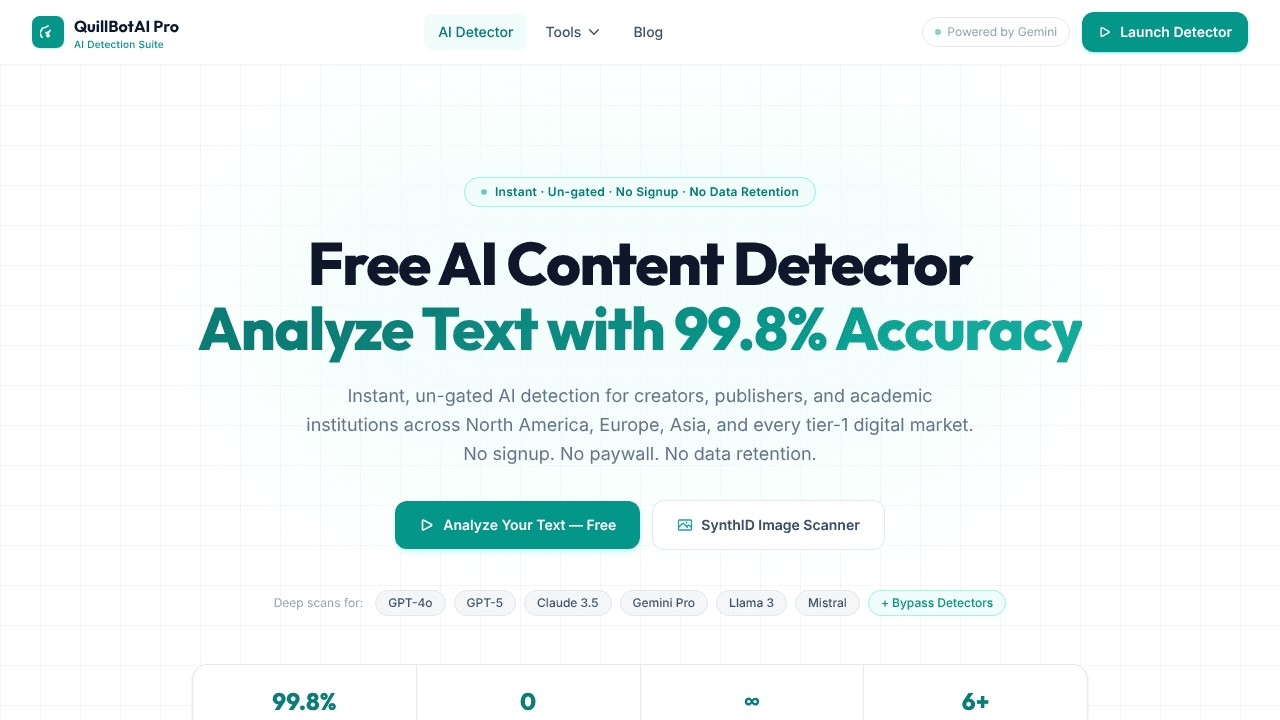 QuillBotAI Pro website screenshot
