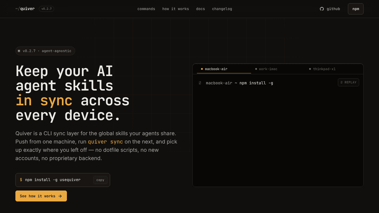 Quiver website screenshot