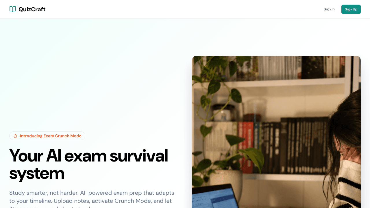QuizCraft website screenshot