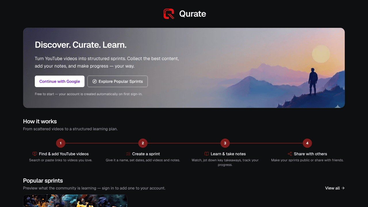 Qurate website screenshot