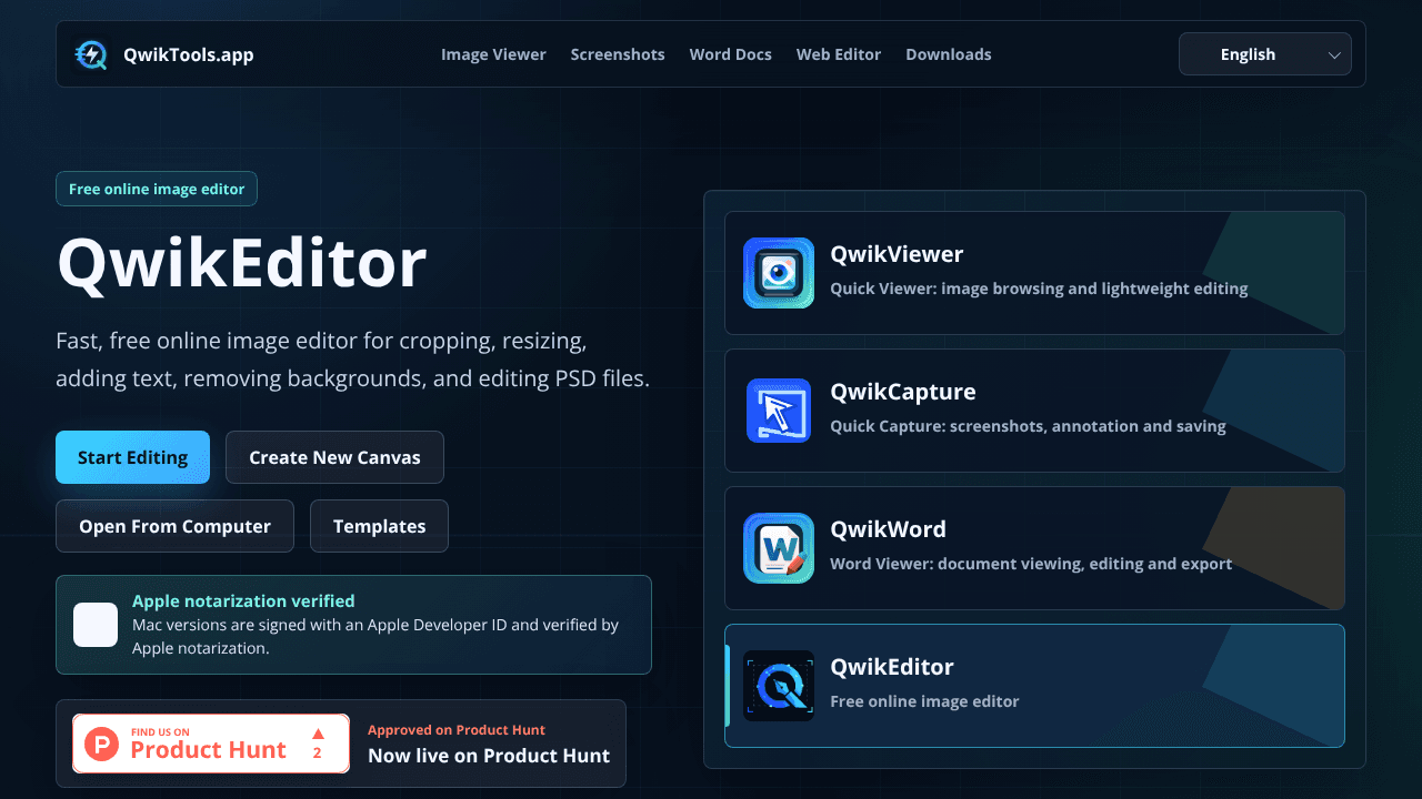 QwikTools.app website screenshot