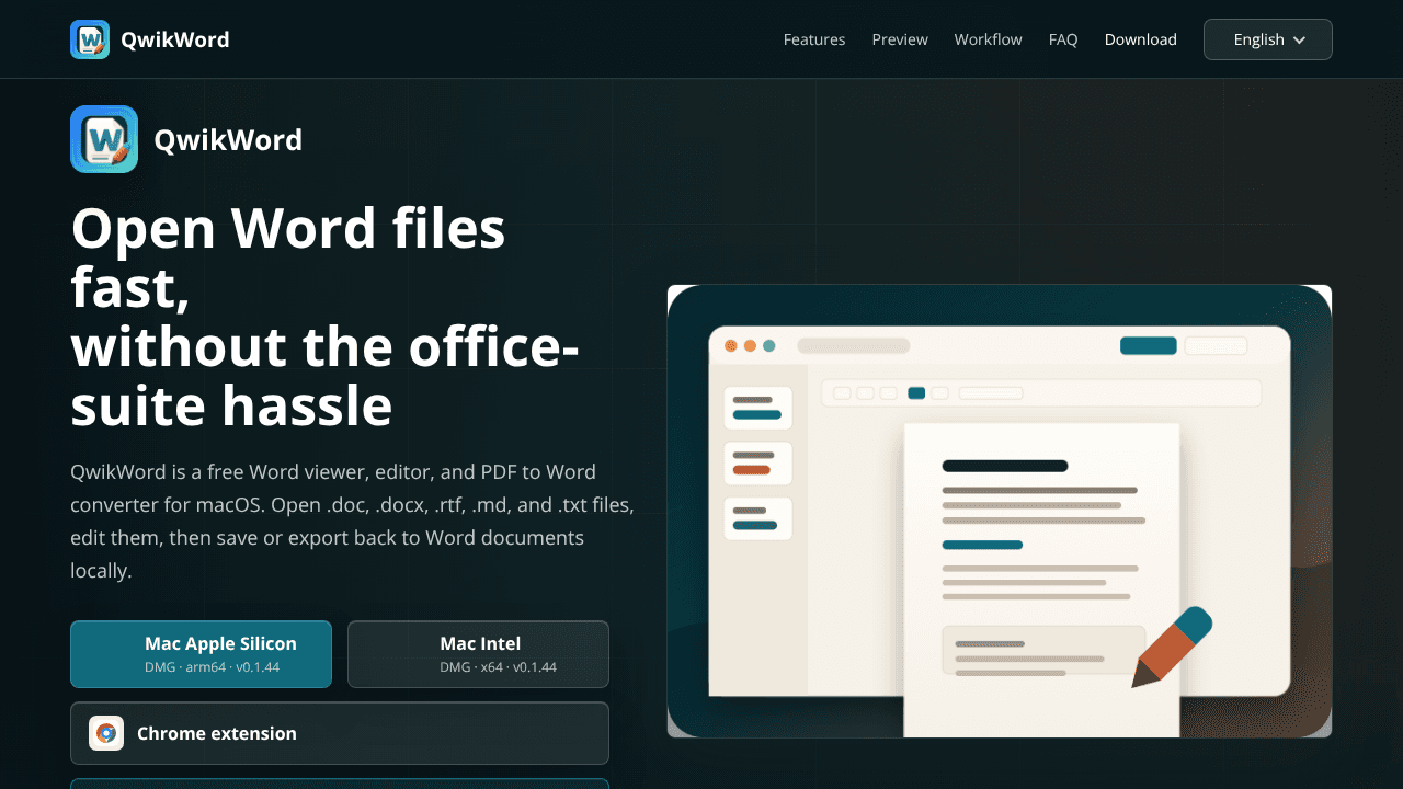 QwikWord website screenshot