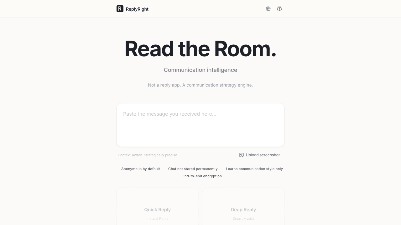 R: ReplyRight website screenshot