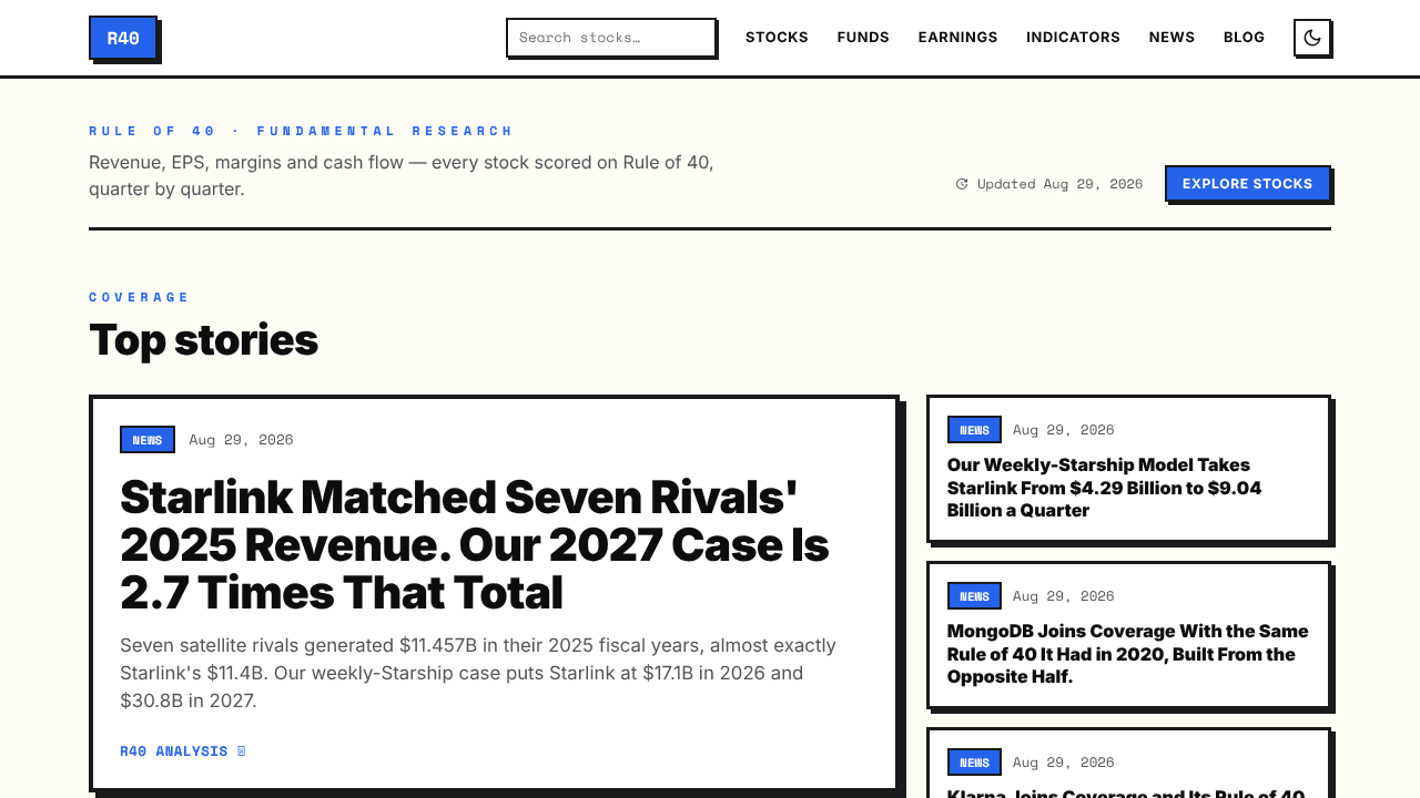 R40 website screenshot
