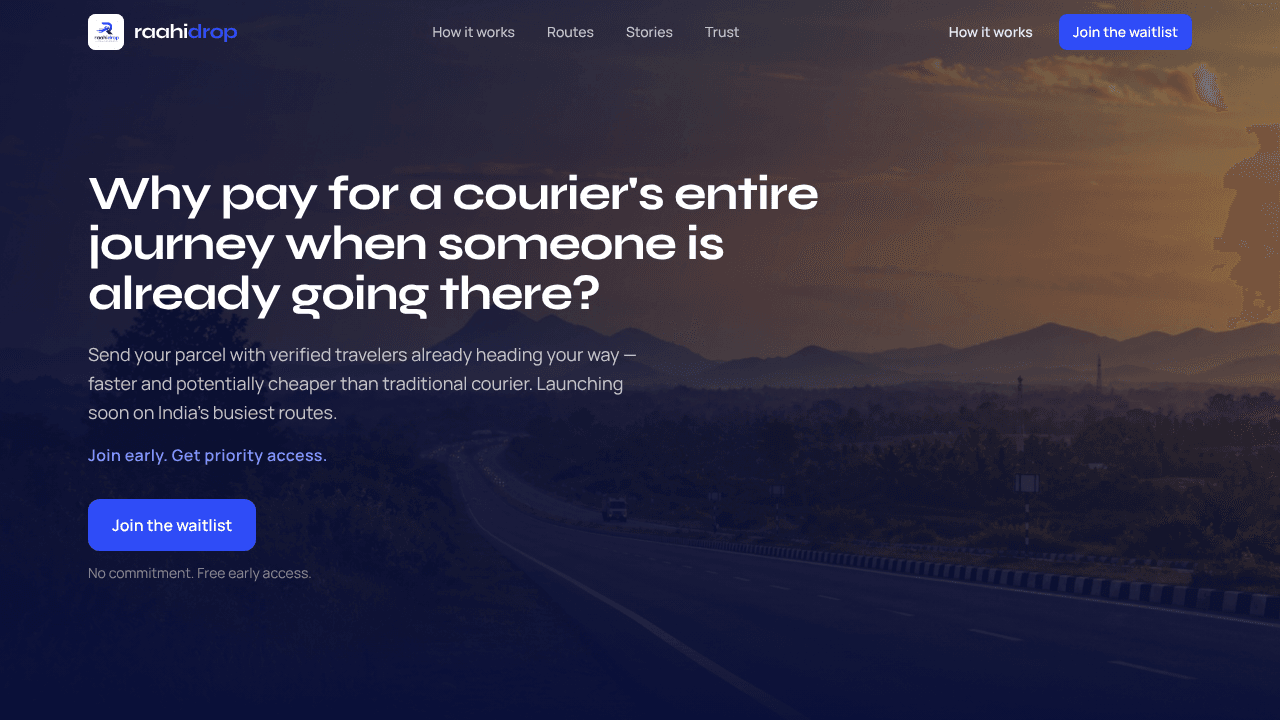 raahidrop website screenshot