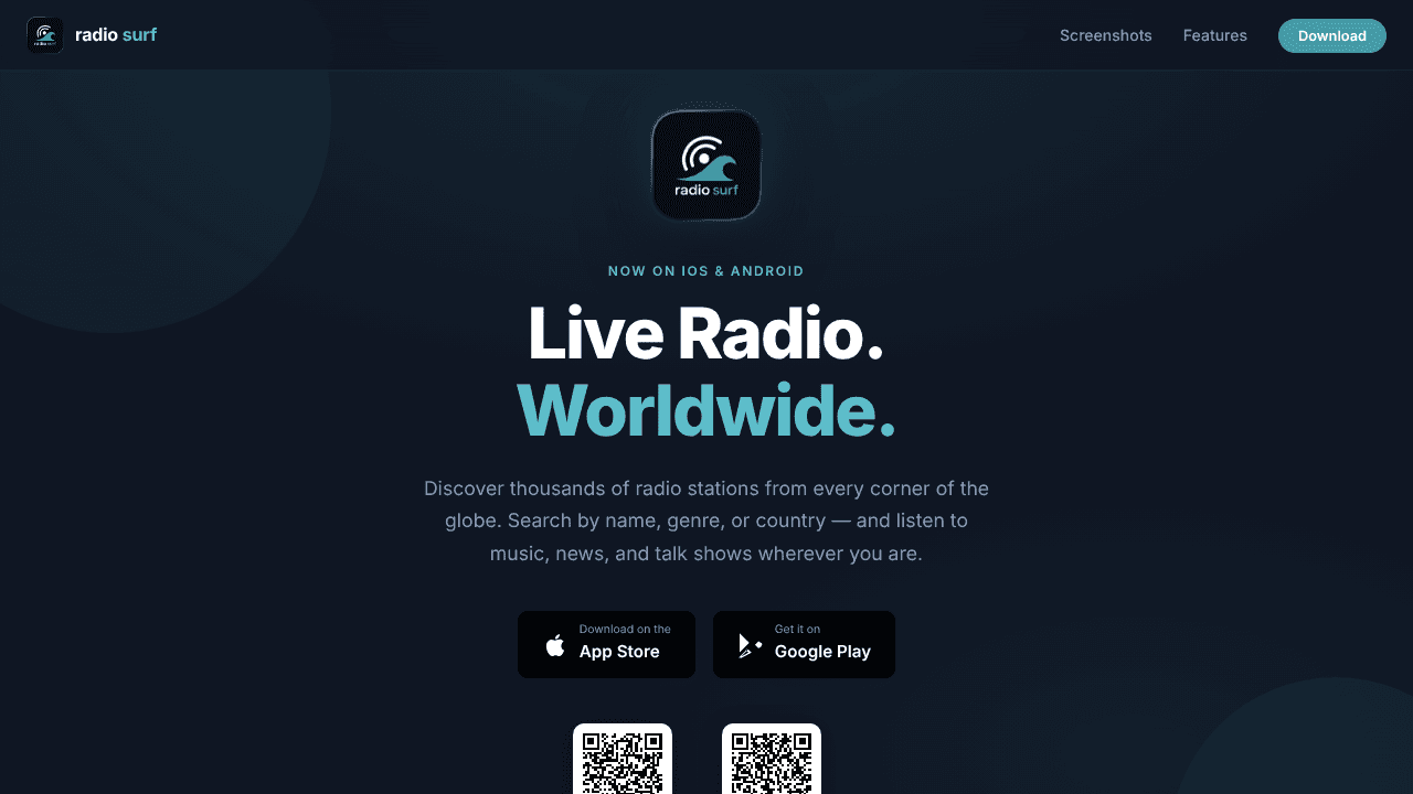 Radio worldwide website screenshot