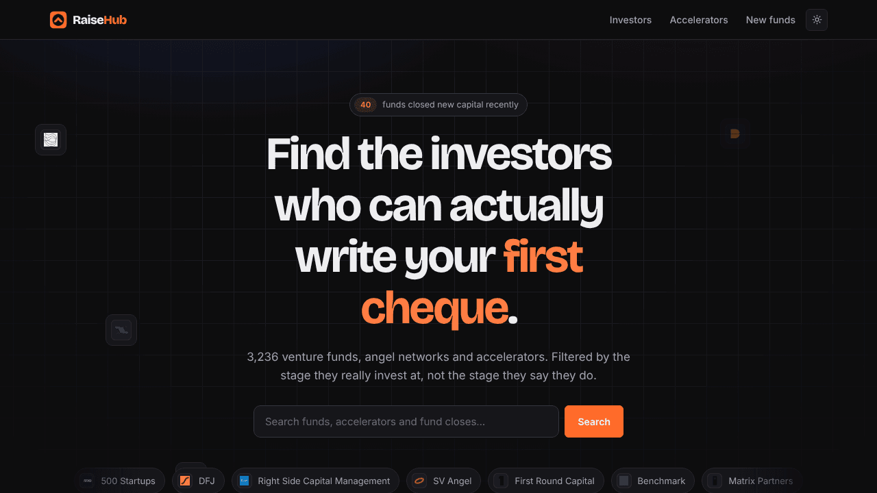 RaiseHub website screenshot