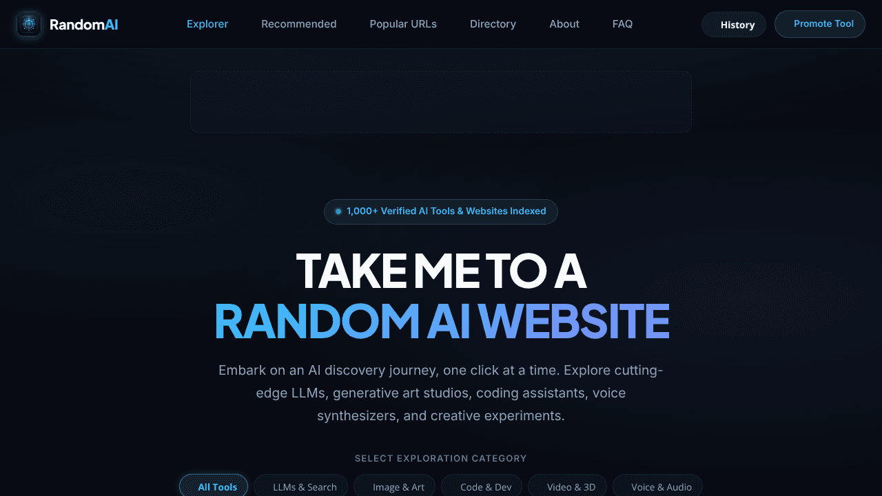 Random AI Website Explorer website screenshot