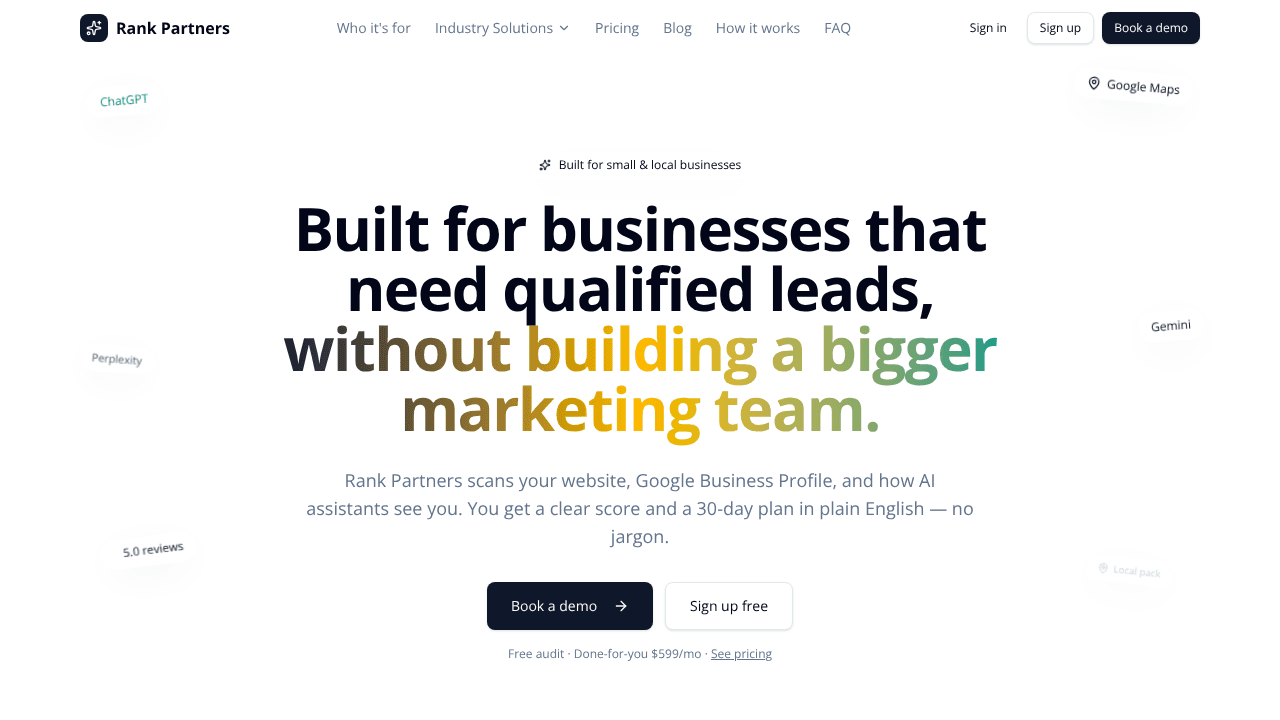 Rank Partners website screenshot