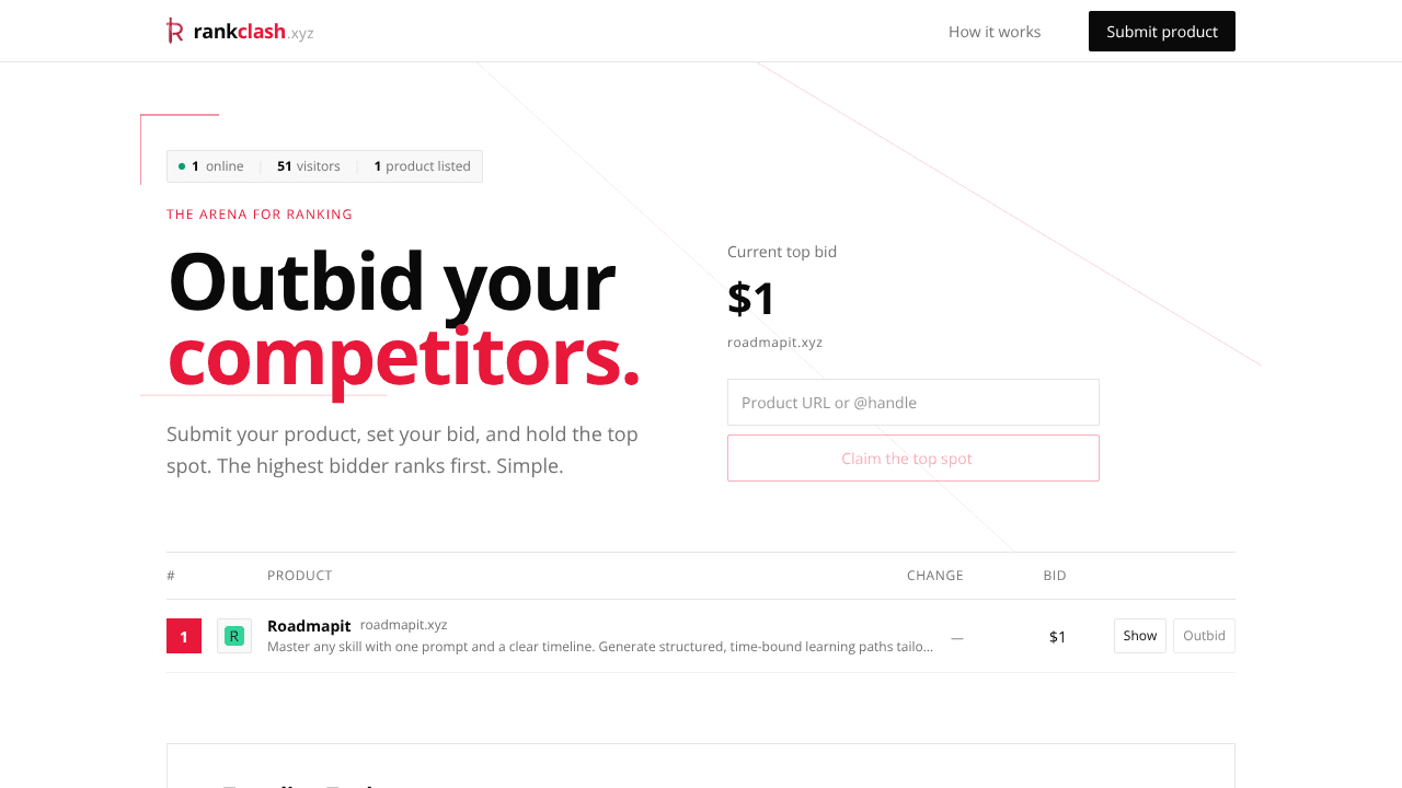rankclash.xyz website screenshot