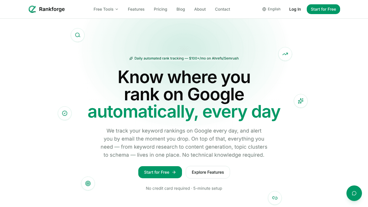 Rankforge — AI-Powered SEO Software website screenshot
