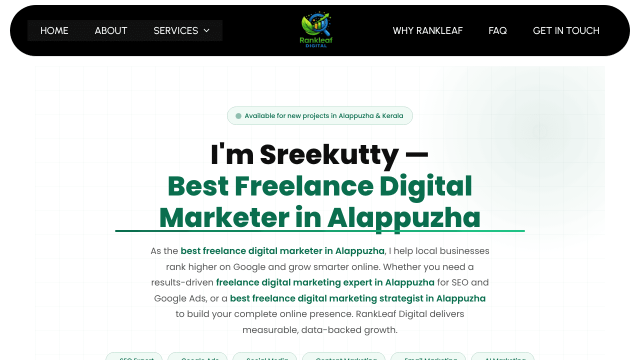 RankLeaf Digital website screenshot
