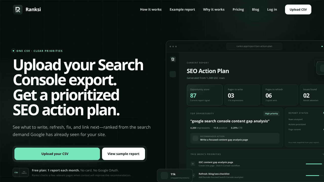 Ranksi website screenshot