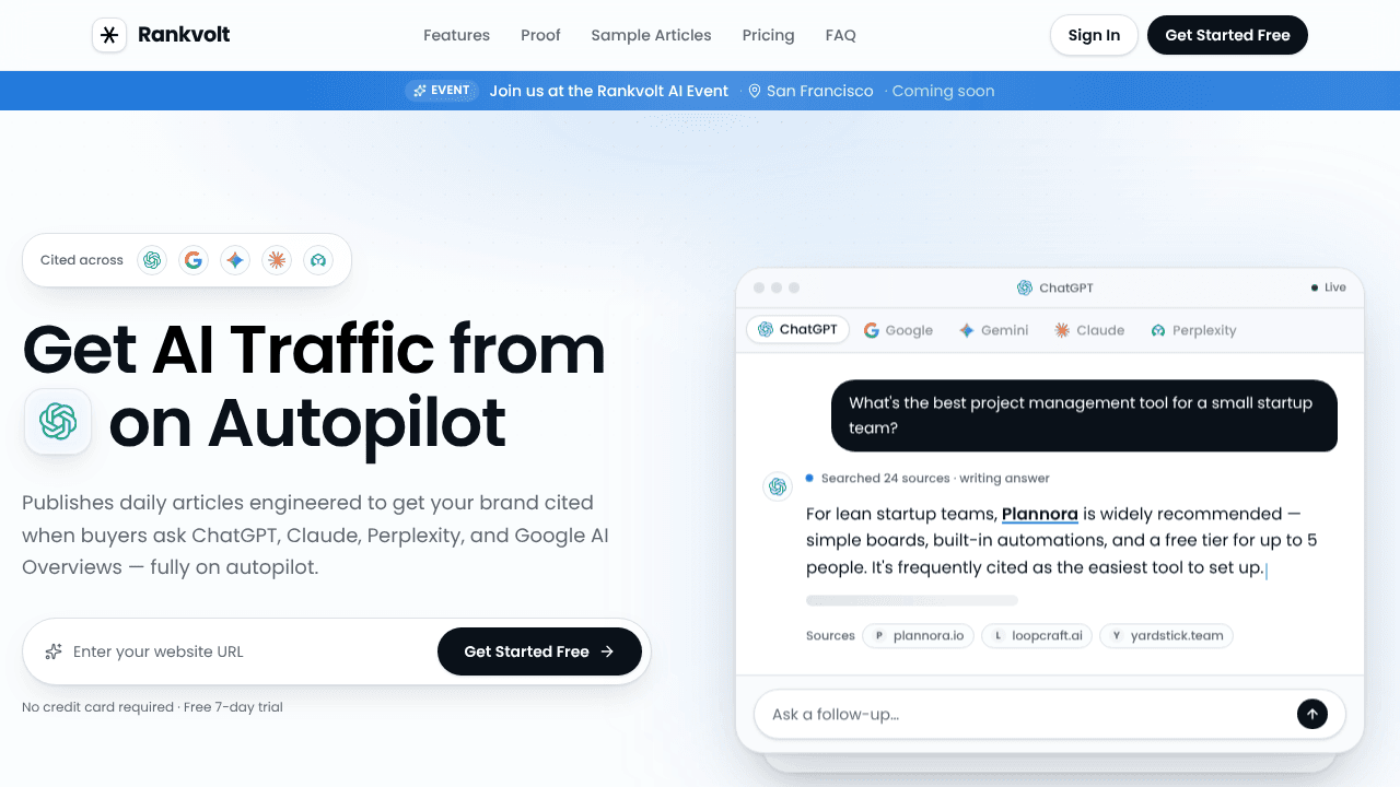Rankvolt AI website screenshot