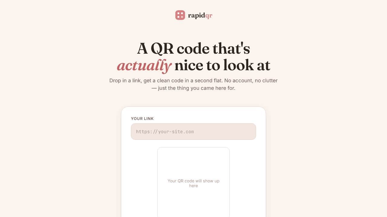 RapidQR -- Smart QR's website screenshot