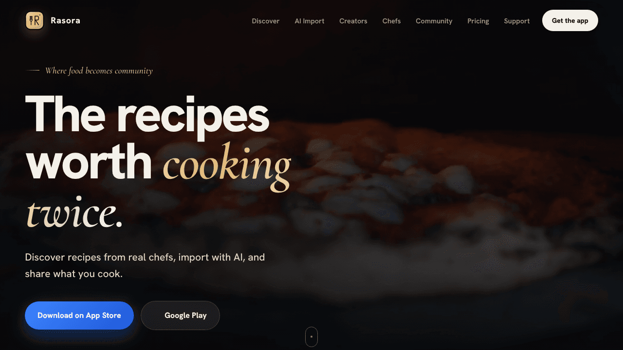 Rasora website screenshot