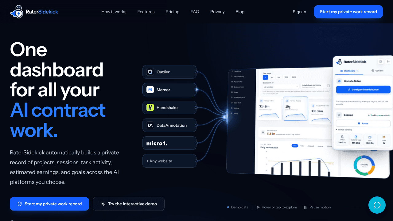 RaterSidekick website screenshot