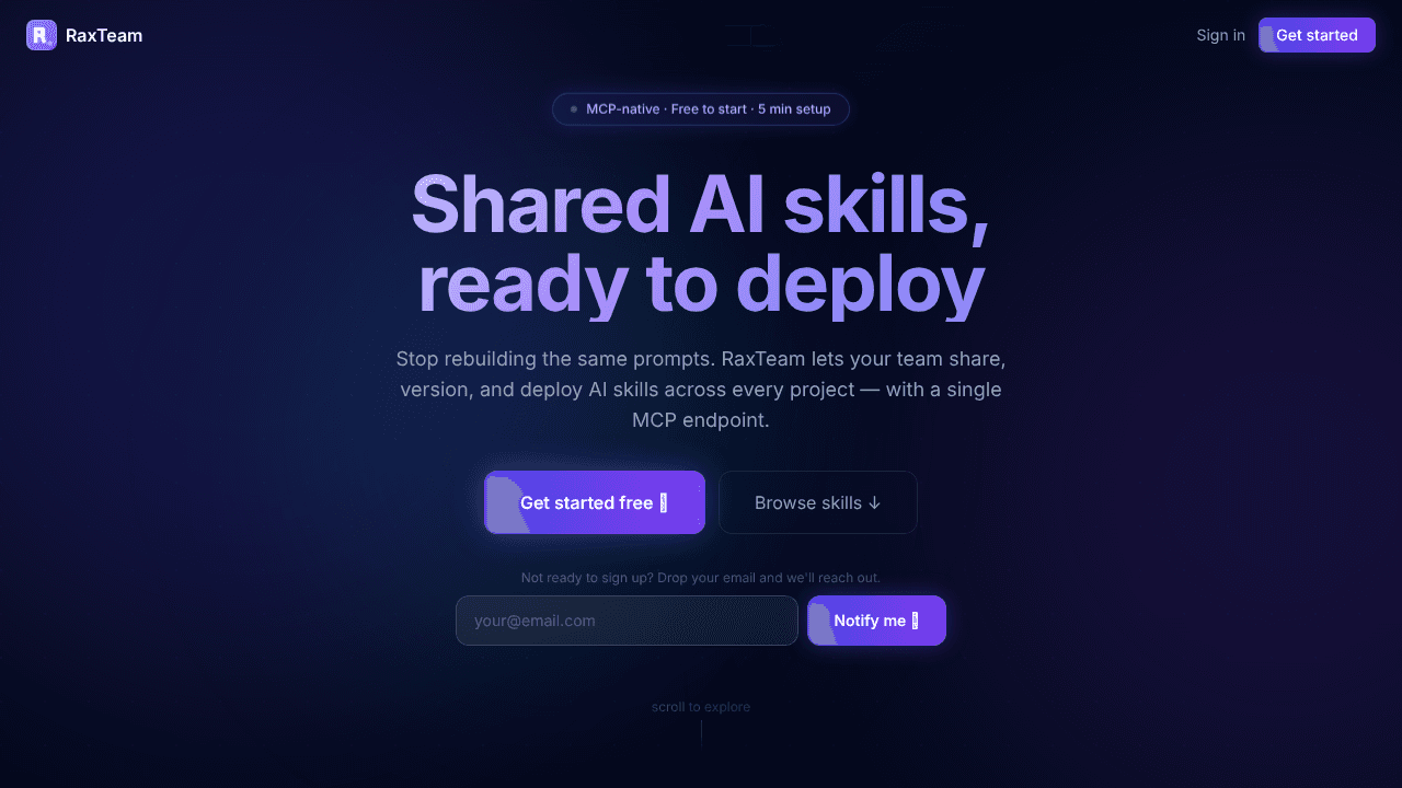 RaxTeam website screenshot