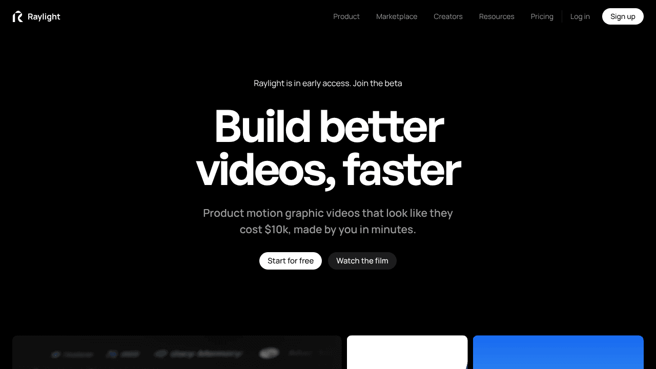 Raylight website screenshot